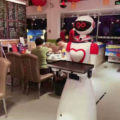 诺比机器人厂家特价促销迎宾送餐机器人服务员点餐传菜端菜