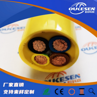 卷筒耐扭转电缆3*25+2*16，TPU双护套电缆4G70